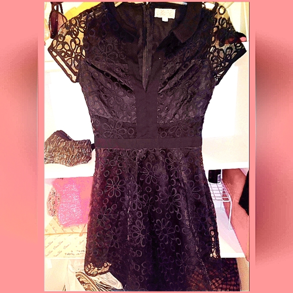 XS • LUCCACOUTUR • black lace dress